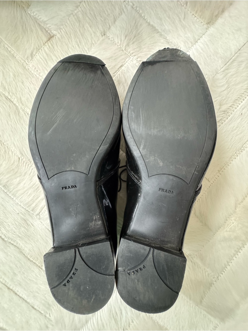 Prada Black Patent Leather Lace-Up Oxfords - Picture 8 of 14